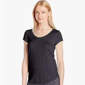CALVIN KLEIN Performance Mesh Open Strappy Back Shortsleeve Tee *black*